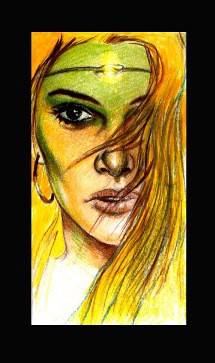 Královna; akvarel, pastelka; 2005